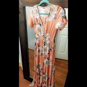 Sundress Peach Maxi Summer Dress